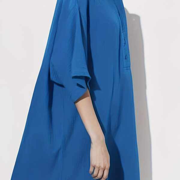 Women’s Solid Cotton Button-Front Dress– Casual High-Waist Summer Dress