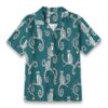 Exotic Lemur Tail Jungle Pattern Aloha Shirt