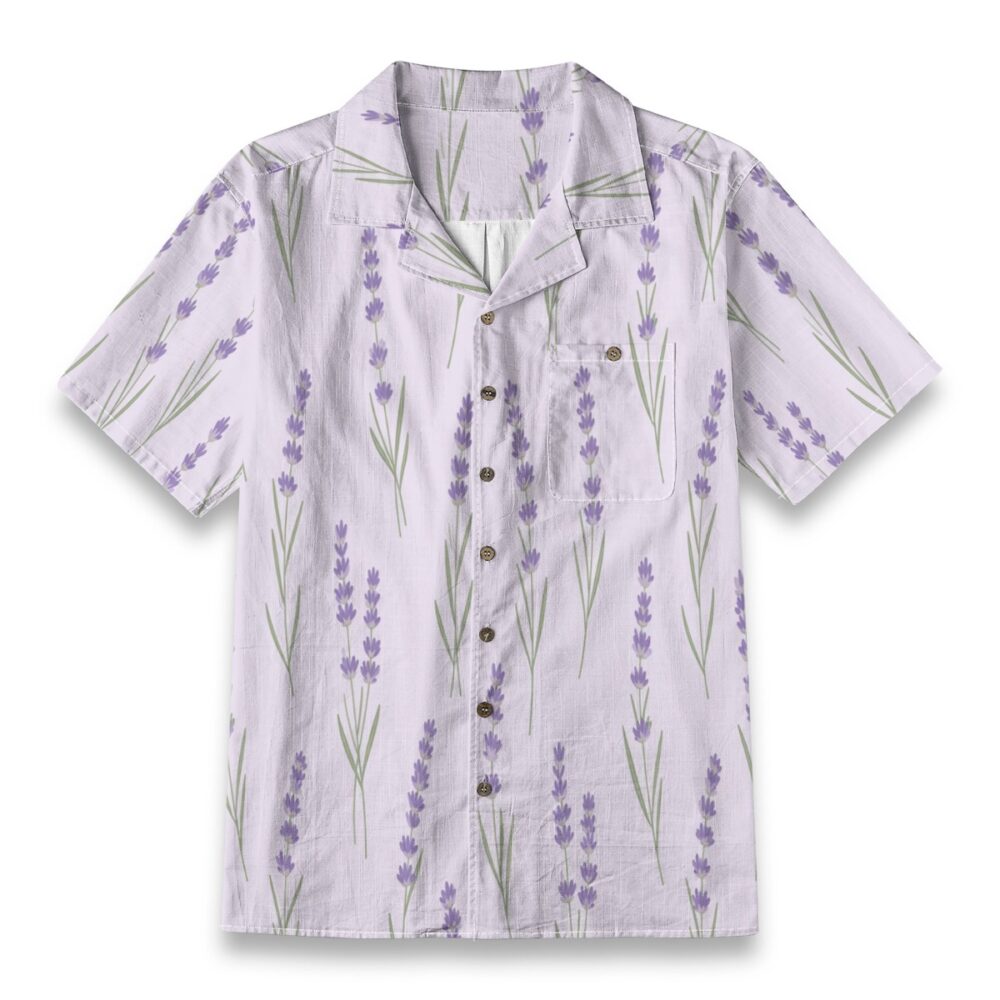 Calm Lavender Field Floral Summer Shirt