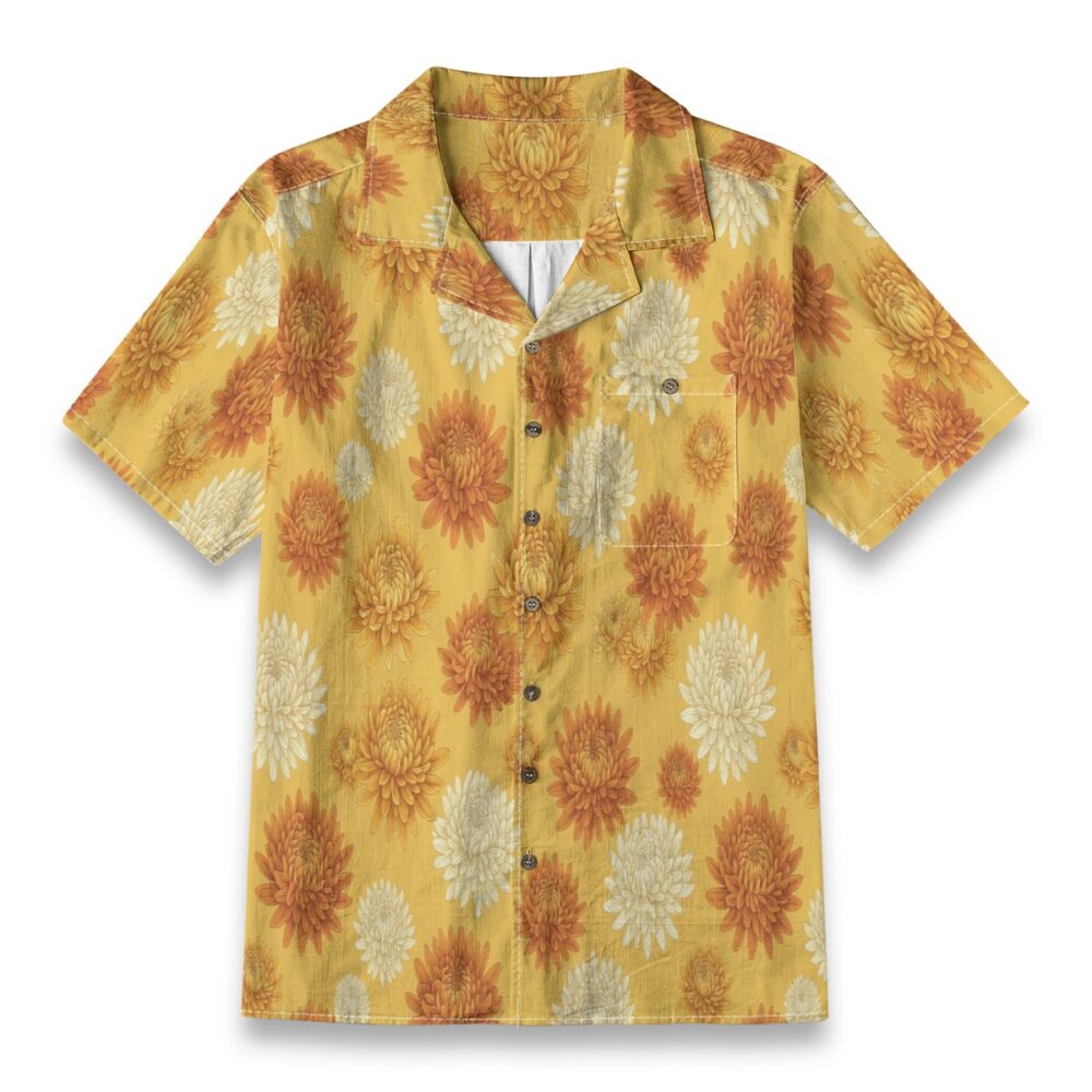 Elegant Iris Blue Floral Tropical Shirt